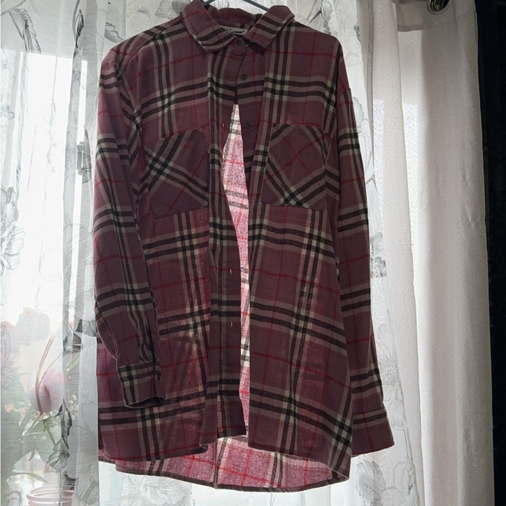 Plaid Button-Up Shirt